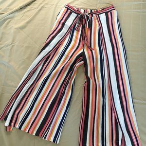 Striped wide leg pants